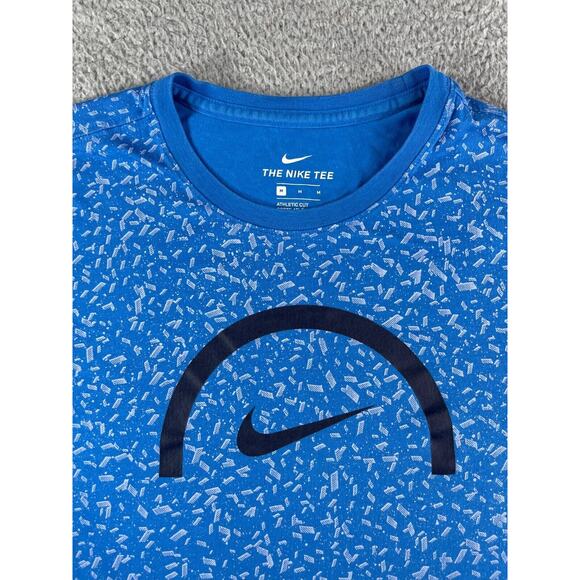 Nike Shirt Mens Medium Blue Athletic Stretch Fit Tee Crew Neck Short Sleeve - Picture 4 of 11